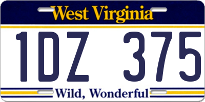 WV license plate 1DZ375