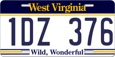 WV license plate 1DZ376