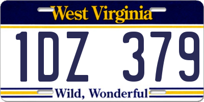 WV license plate 1DZ379
