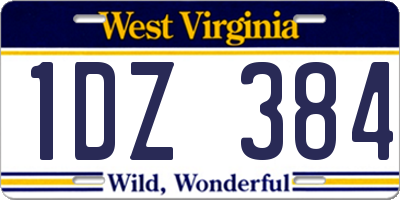 WV license plate 1DZ384