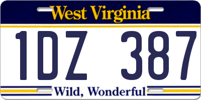 WV license plate 1DZ387