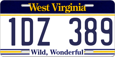 WV license plate 1DZ389