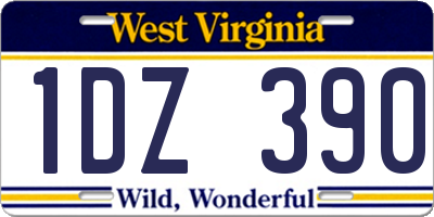WV license plate 1DZ390