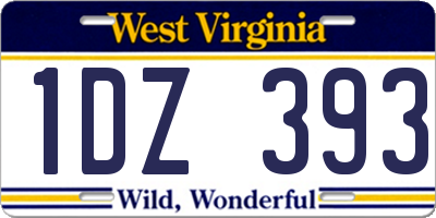 WV license plate 1DZ393