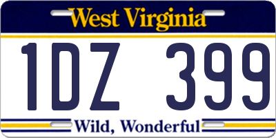 WV license plate 1DZ399