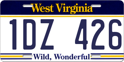 WV license plate 1DZ426