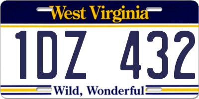 WV license plate 1DZ432