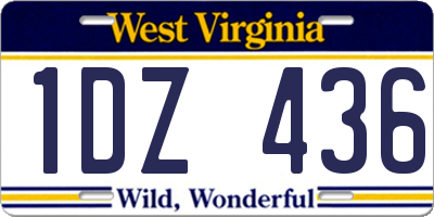 WV license plate 1DZ436
