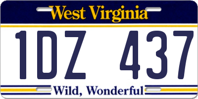 WV license plate 1DZ437