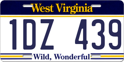 WV license plate 1DZ439