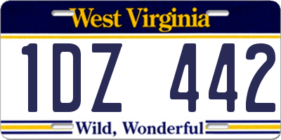 WV license plate 1DZ442