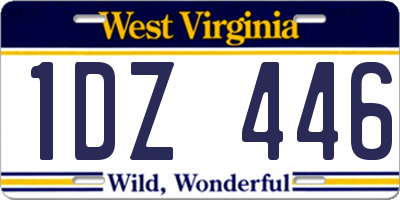 WV license plate 1DZ446