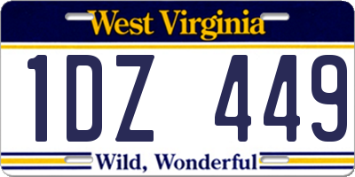 WV license plate 1DZ449