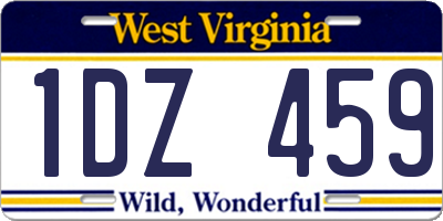 WV license plate 1DZ459