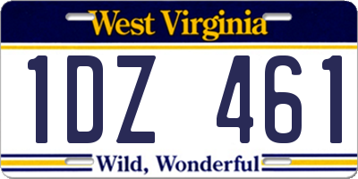 WV license plate 1DZ461