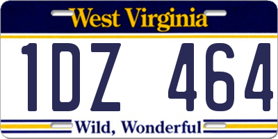 WV license plate 1DZ464