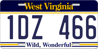 WV license plate 1DZ466