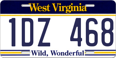 WV license plate 1DZ468