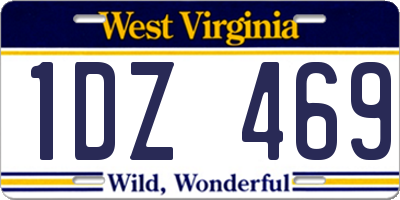 WV license plate 1DZ469
