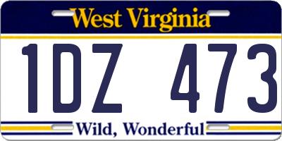 WV license plate 1DZ473