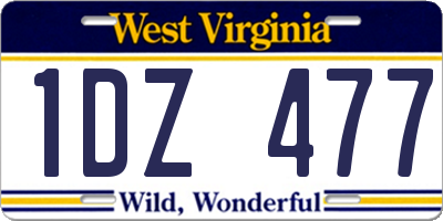 WV license plate 1DZ477