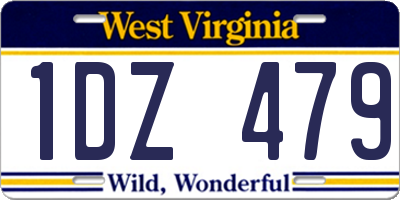 WV license plate 1DZ479