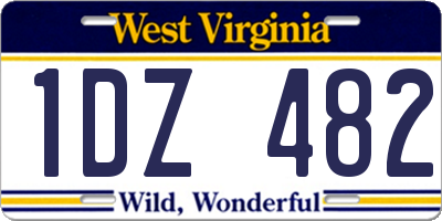 WV license plate 1DZ482
