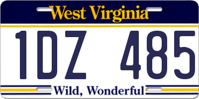 WV license plate 1DZ485