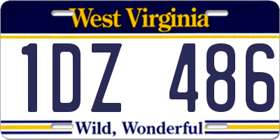 WV license plate 1DZ486