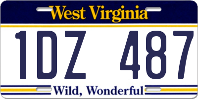 WV license plate 1DZ487