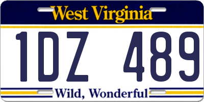 WV license plate 1DZ489