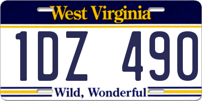 WV license plate 1DZ490