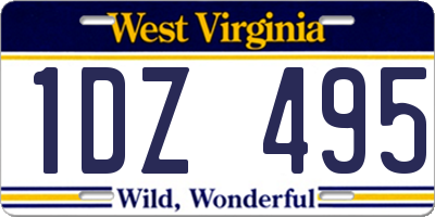 WV license plate 1DZ495
