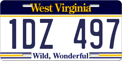 WV license plate 1DZ497