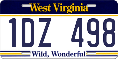 WV license plate 1DZ498
