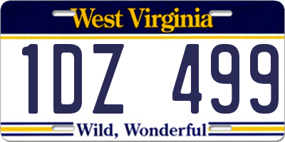 WV license plate 1DZ499