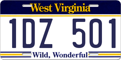 WV license plate 1DZ501