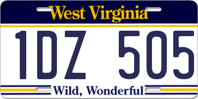 WV license plate 1DZ505
