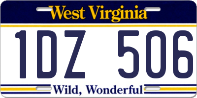 WV license plate 1DZ506