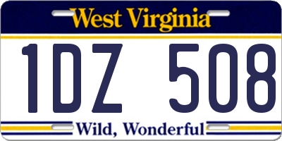 WV license plate 1DZ508