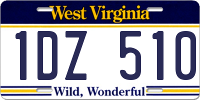 WV license plate 1DZ510
