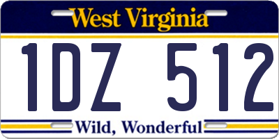 WV license plate 1DZ512