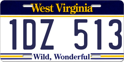 WV license plate 1DZ513