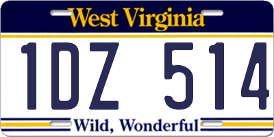 WV license plate 1DZ514