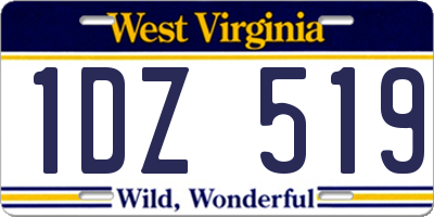 WV license plate 1DZ519