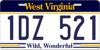 WV license plate 1DZ521