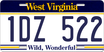 WV license plate 1DZ522