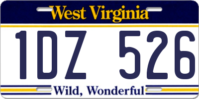 WV license plate 1DZ526
