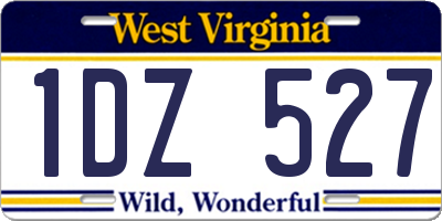 WV license plate 1DZ527