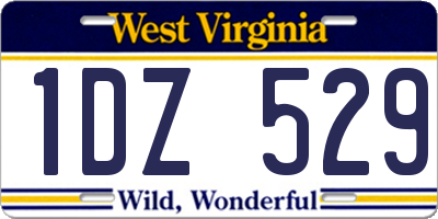 WV license plate 1DZ529